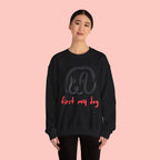 Dog Mom Crewneck Sweatshirt — "First My Dog, Then Everything" Cute Sketch Pup Tee