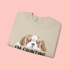 Dog Mom Sweatshirt - "I'm Counting On My Dog" Cute Cavalier King Charles Crewneck