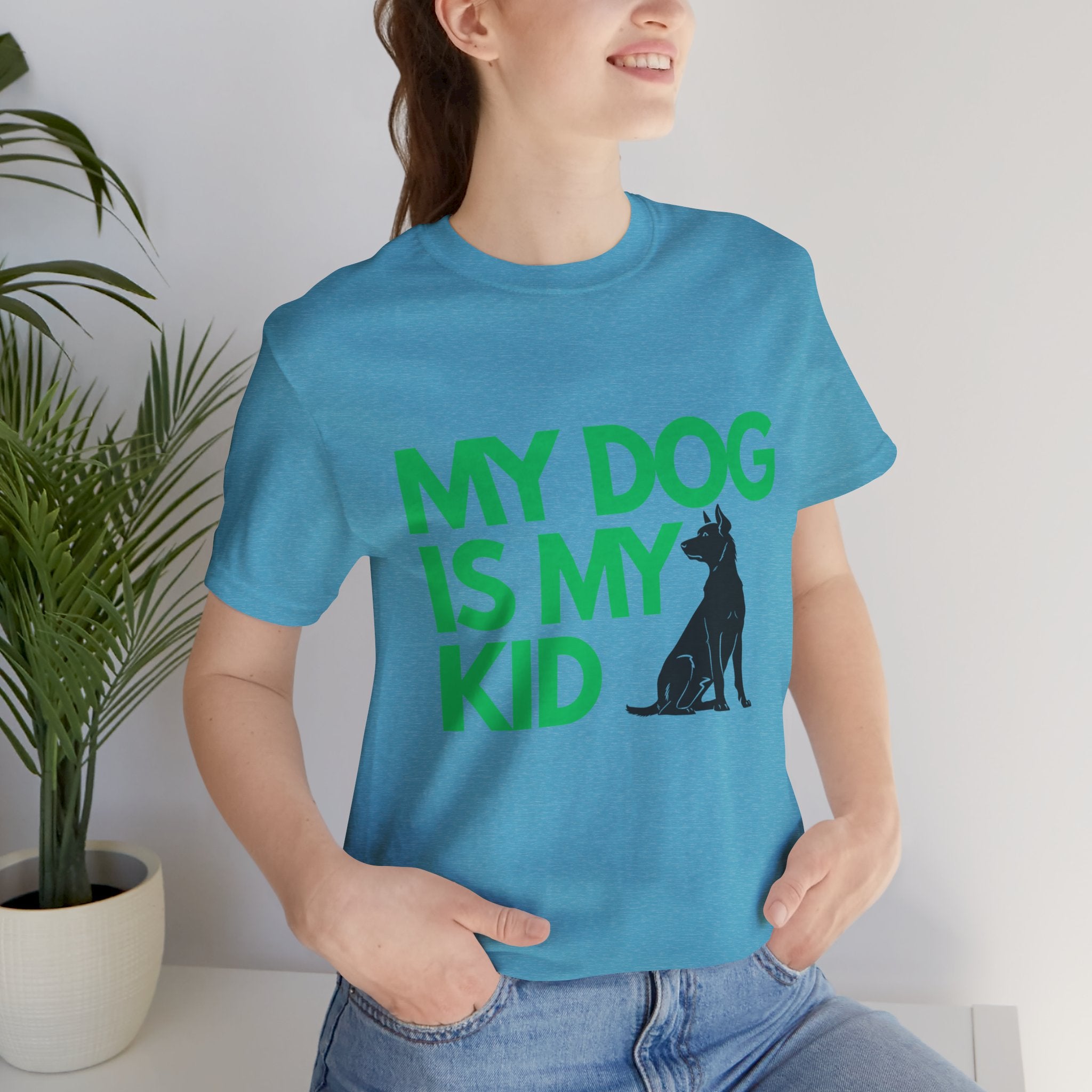 My Dog Is My Kid T-Shirt — Funny Pet Mom/Dad Tee with Sitting Dog Graphic