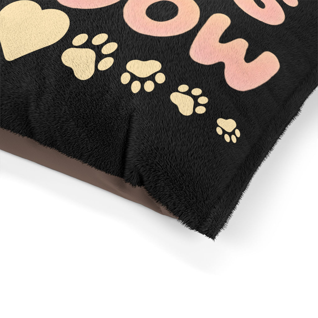 Mom's Shadow Pet Bed — Soft Pawprint Dog & Cat Cushion