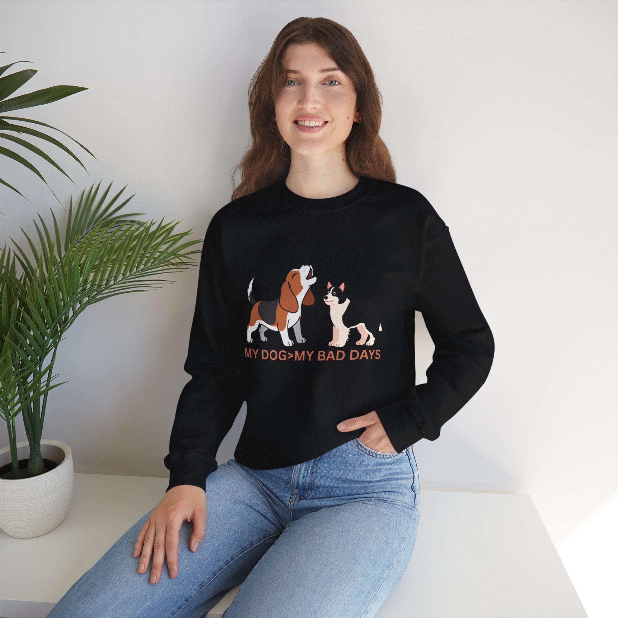 My Dog My Bad Days Sweatshirt – Cute Beagle & Corgi Crewneck for Dog Lovers