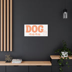 Dog Mama Matte Canvas Wall Art – Peach Script Pet Lover Decor