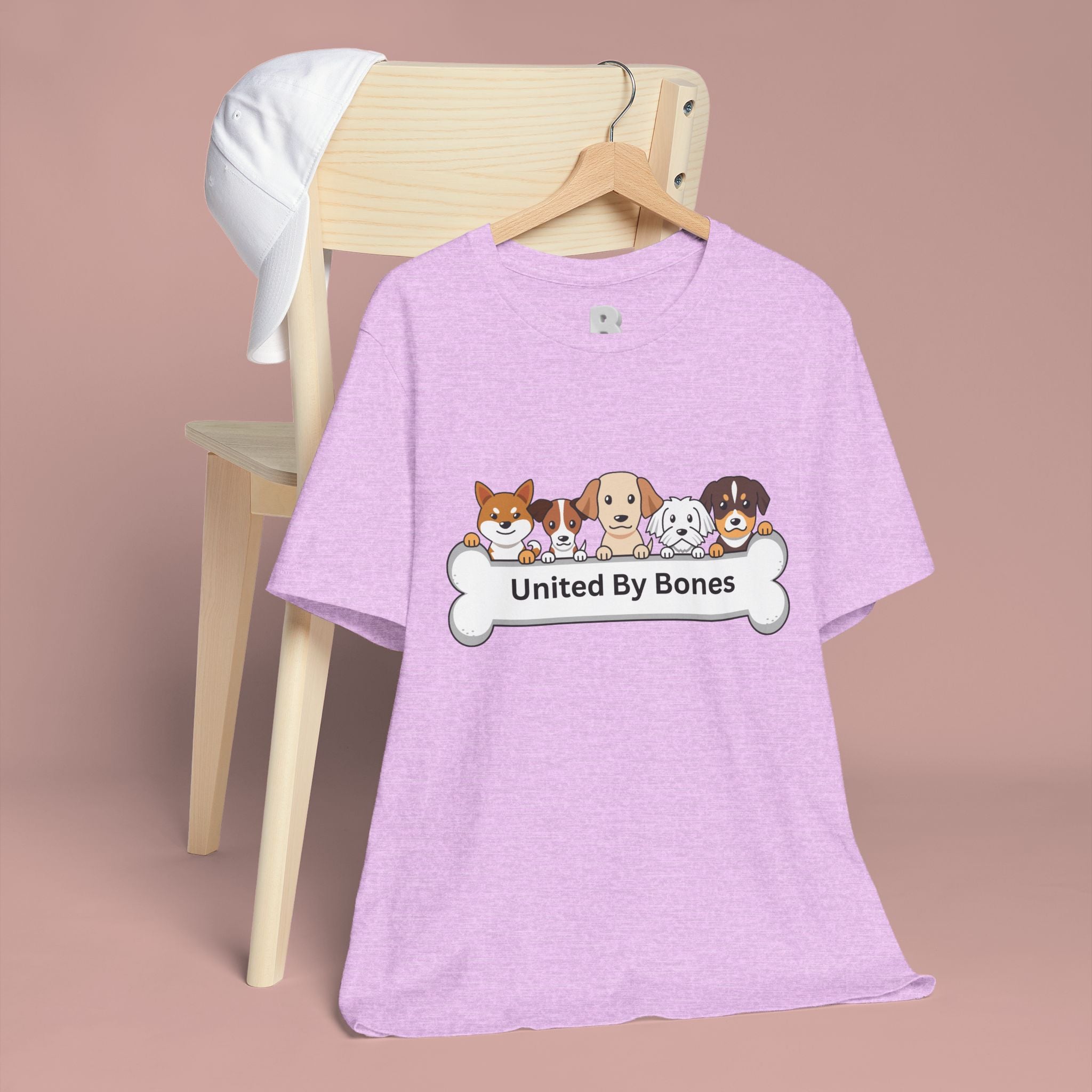 Dog Lover T‑Shirt — "United By Bones" Cute Cartoon Dogs Tee