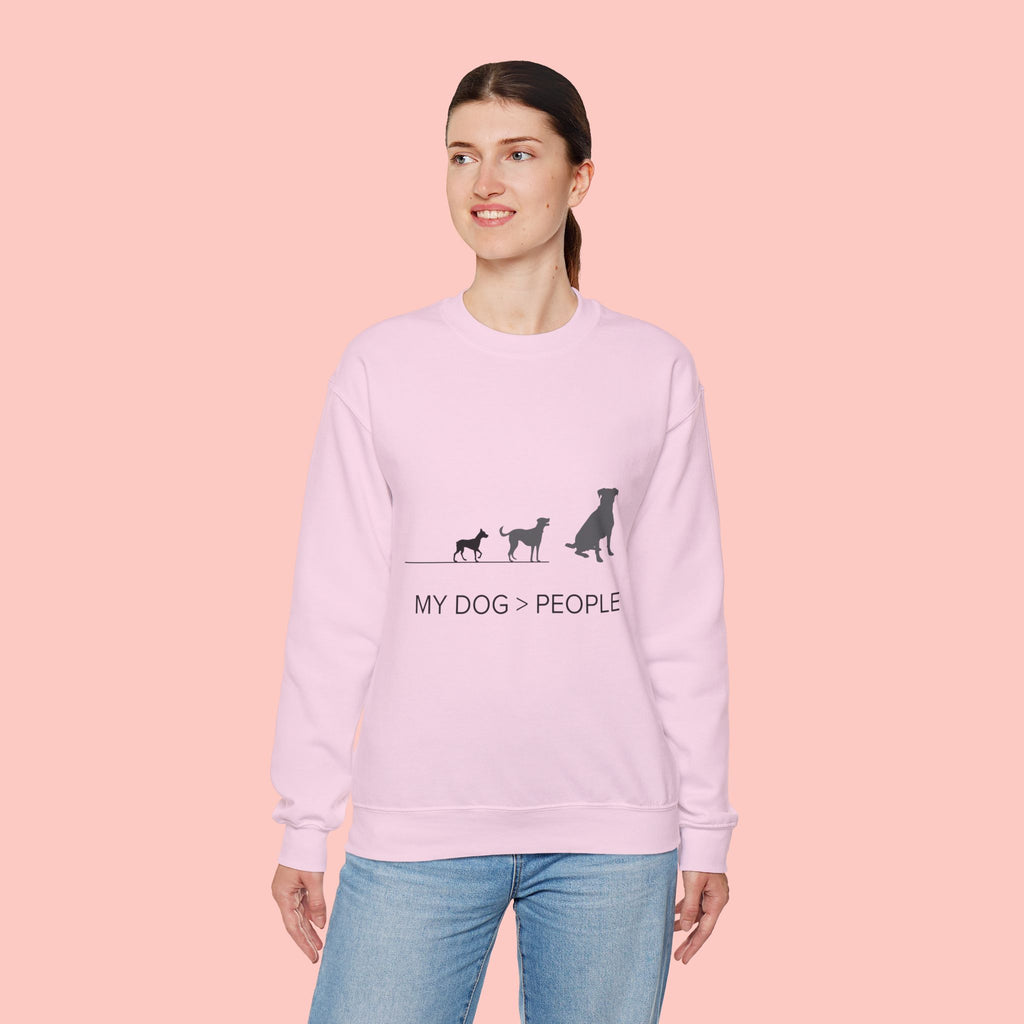 My Dog > People Sweatshirt - Cute Dog Silhouette Crewneck for Dog Lovers