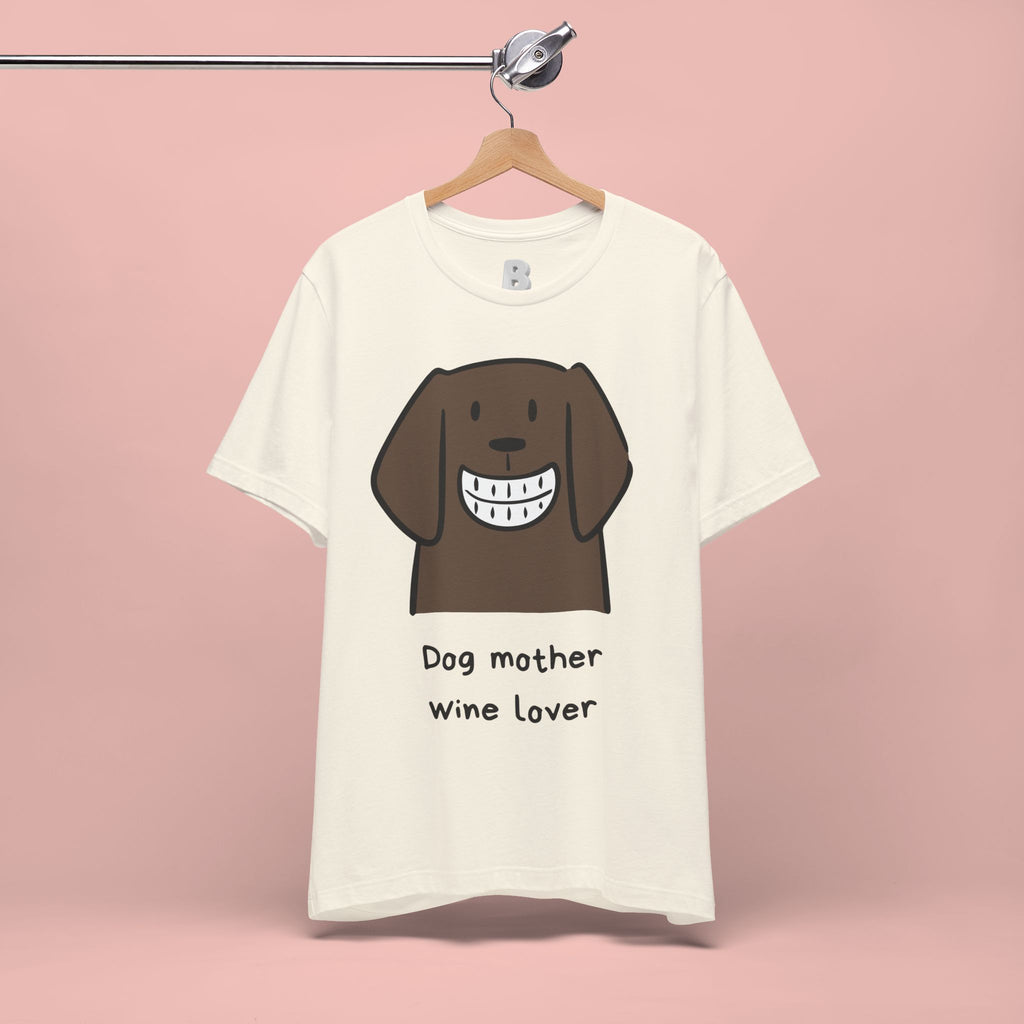 Dog Mother Wine Lover T-Shirt — Cute Cartoon Dog Graphic Tee