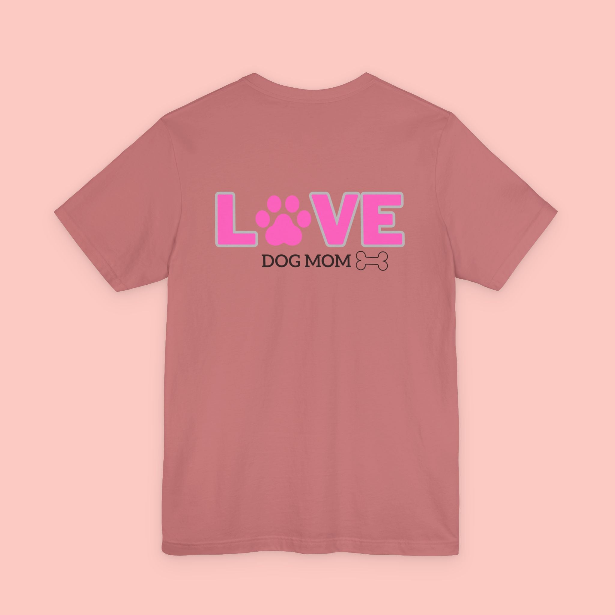 Dog Mom Love T-Shirt — "LOVE" Paw Graphic Tee