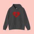 Heart Paw Hoodie — Cute Red Paw Print Animal Lover Sweatshirt