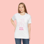 Dog Mom T‑Shirt – Minimal Pink Line Art Dog Tee