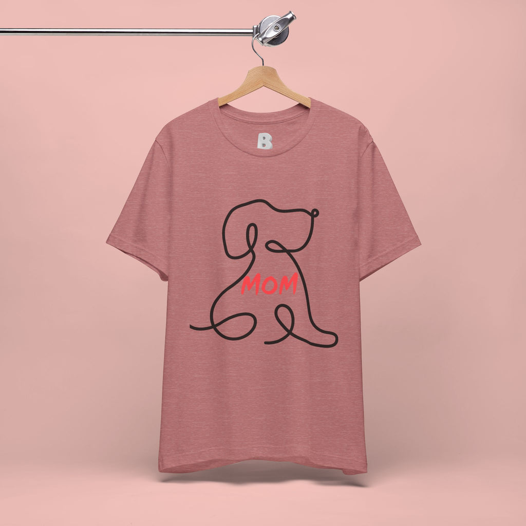 Mom Dog T-Shirt — Minimal Line Art Puppy Tee for Dog Moms, Mother's Day Gift