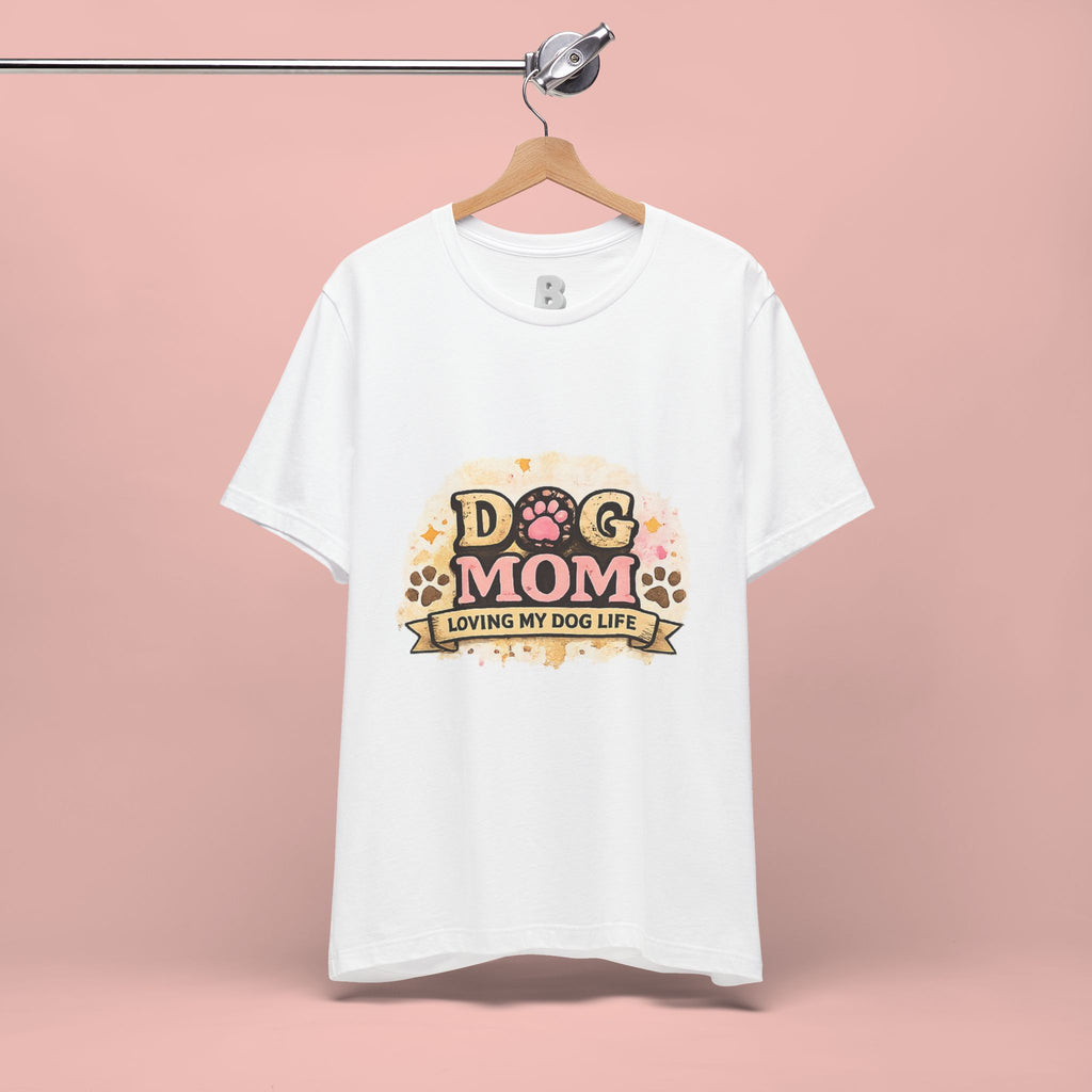 Dog Mom T-Shirt – "Loving My Dog Life" Cute Paw Print Tee for Pet Moms