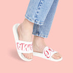Sandals — 'Dog Mama' White Removable-Strap Slide Sandals