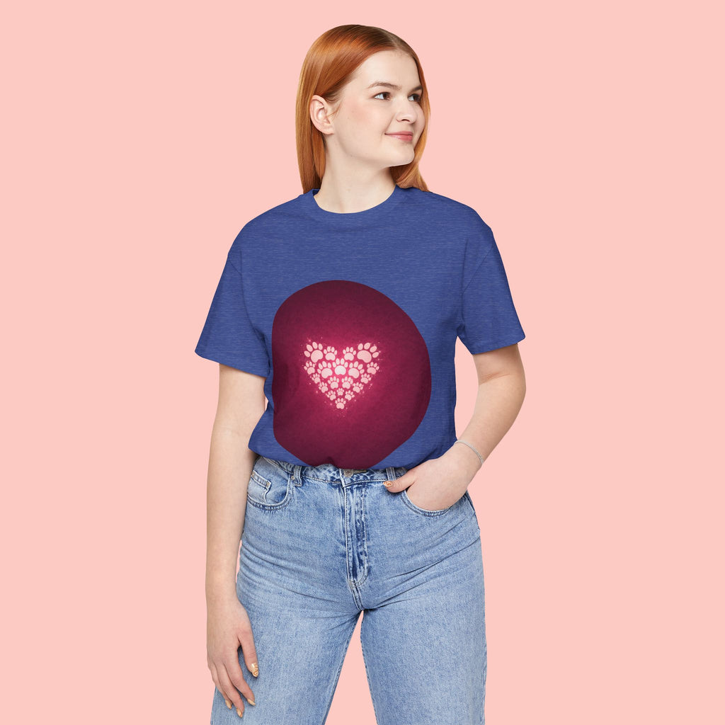 Paw Print Heart T‑Shirt — Cute Pet Lover Tee