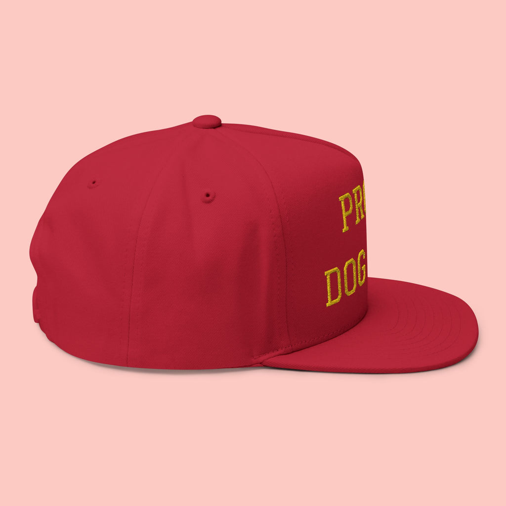 Flat Bill Cap — "Proud Dog Mom" Embroidered Trucker Hat