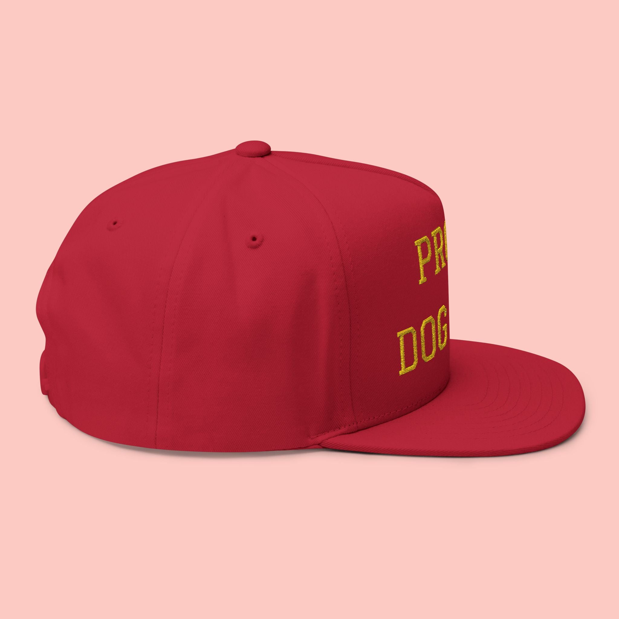 Flat Bill Cap — "Proud Dog Mom" Embroidered Trucker Hat