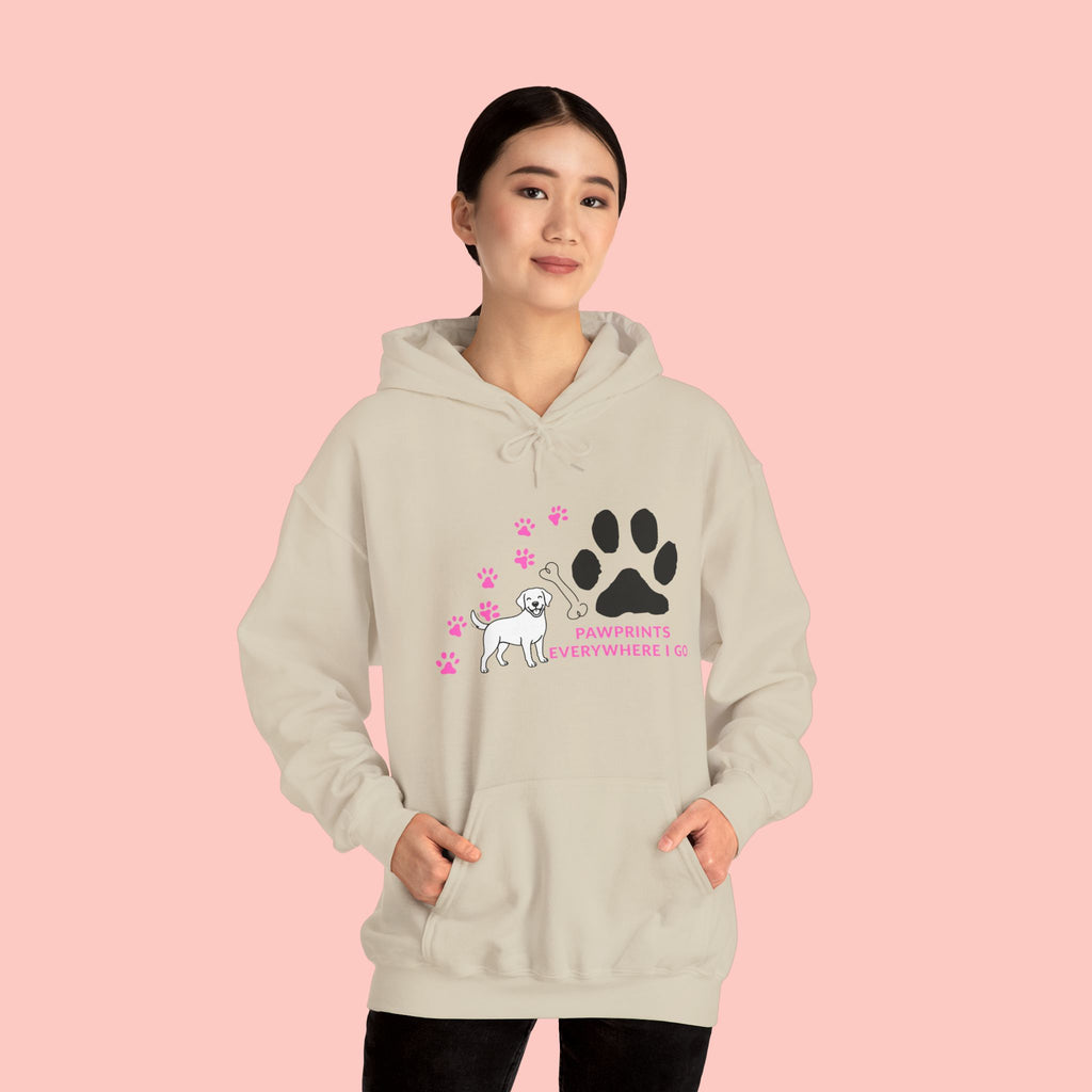 Dog Lover Hoodie — "Pawprints Wherever I Go" Pullover
