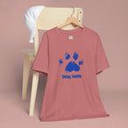 Dog Mom Paw Print T-Shirt — Distressed Blue Design