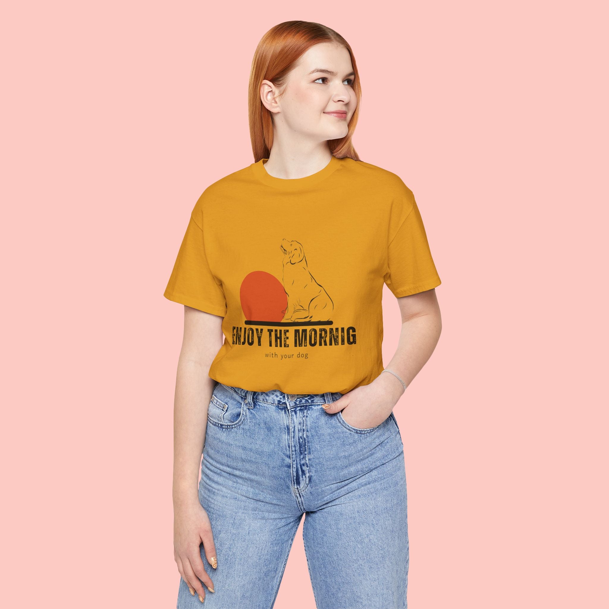 Enjoy the Morning Dog T-Shirt — Graphic Sunrise Pet Lover Tee