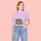 Dog Mom T-Shirt — Colorful Paw Print Graphic Tee for Pet Lovers