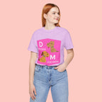 Dog Mom T-Shirt — Cute Pink "D for Dog, M for Mom" Graphic Tee