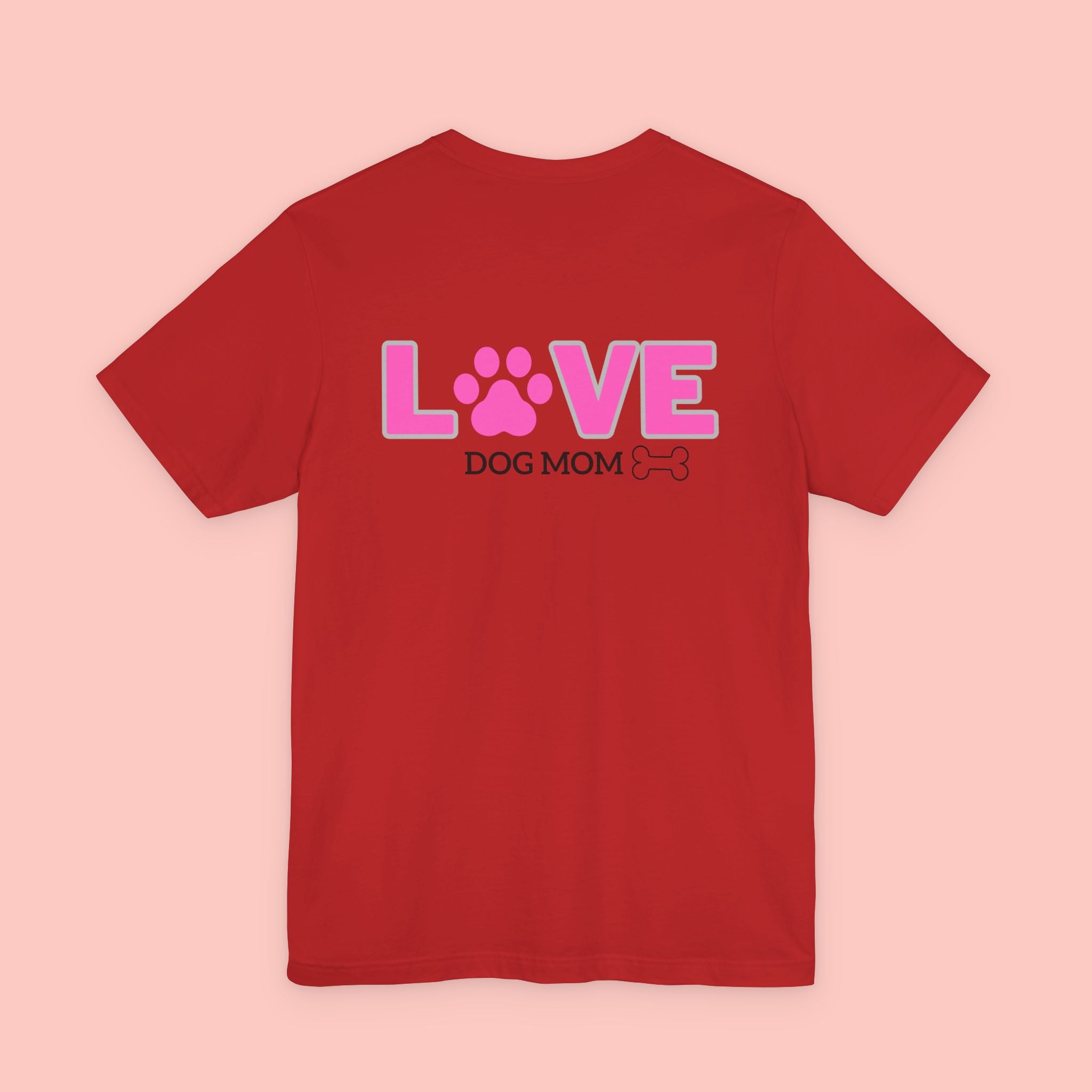 Dog Mom Love T-Shirt — "LOVE" Paw Graphic Tee