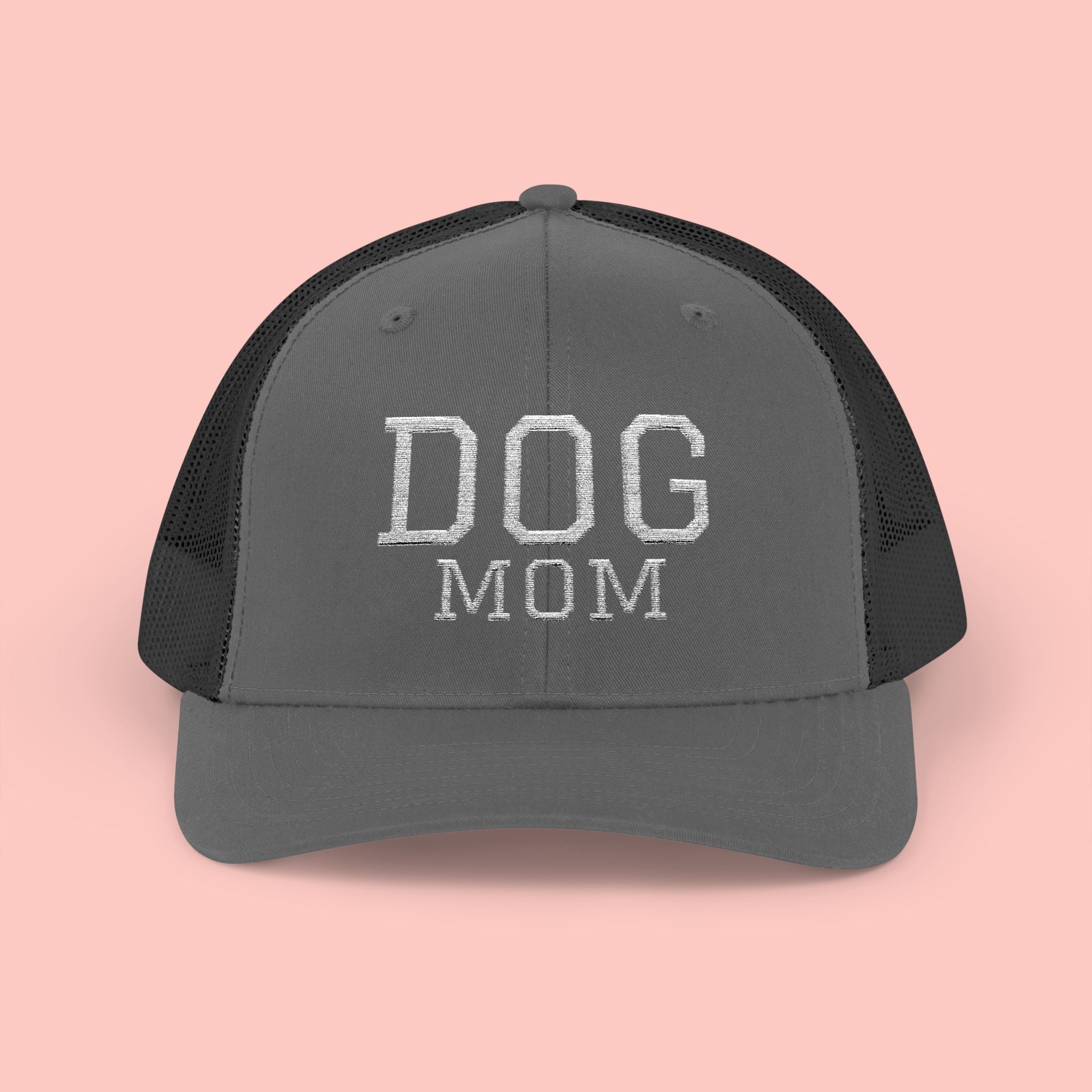 Dog Mom Trucker Cap — Rhinestone Lettering Snapback Hat