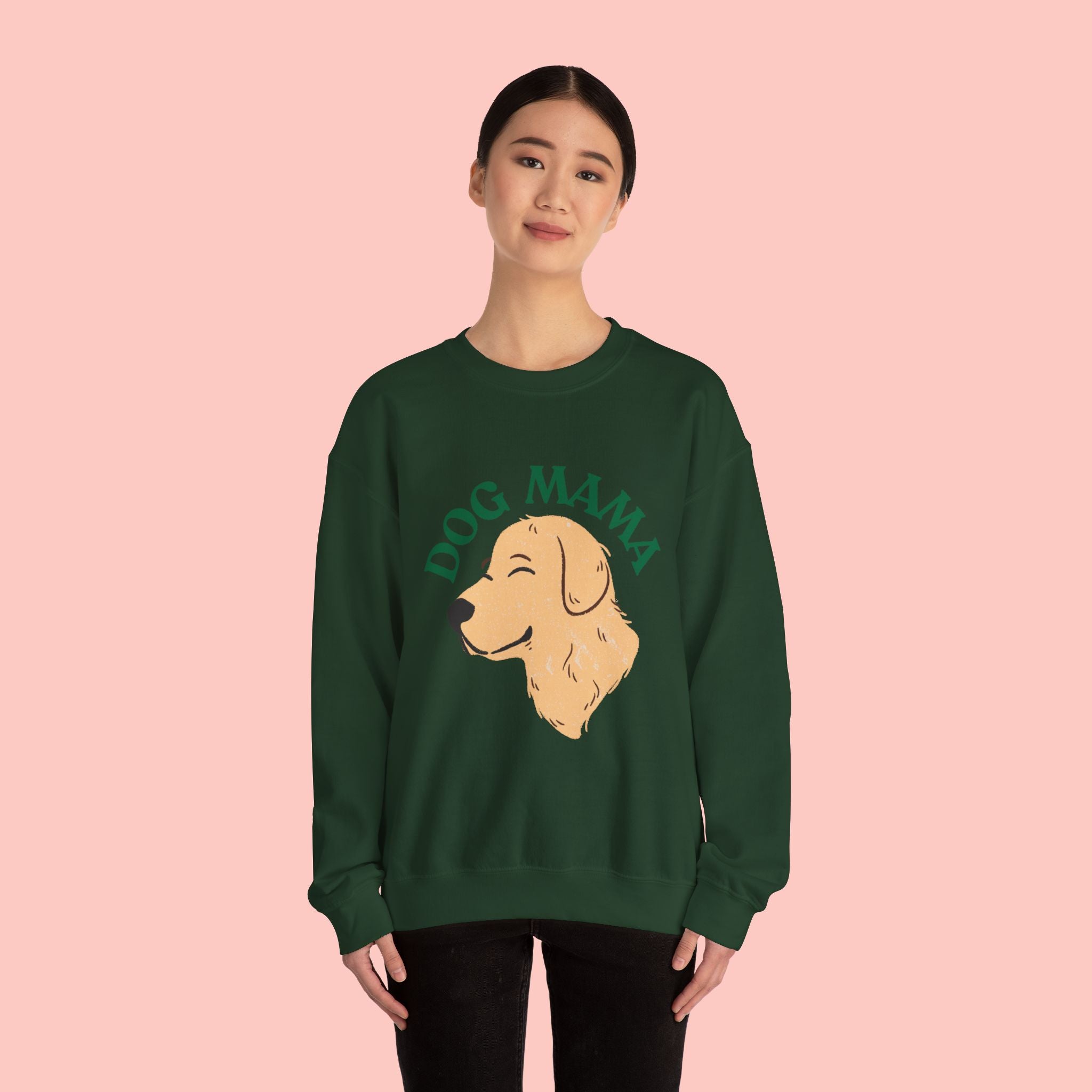 Dog Mama Crewneck Sweatshirt – Cute Golden Retriever Design