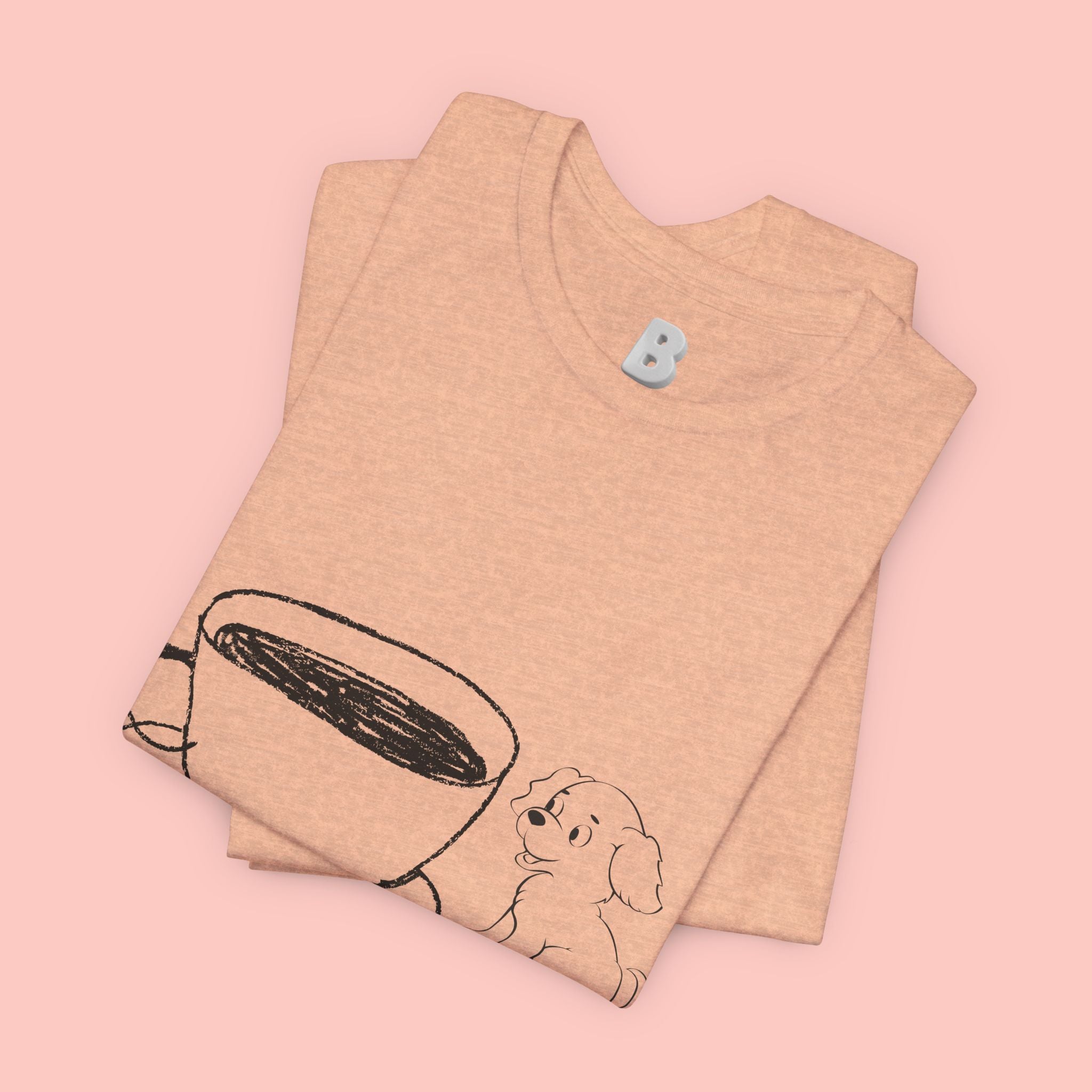 Coffee With My Dog T‑Shirt — Cute Minimalist Dog & Coffee Tee