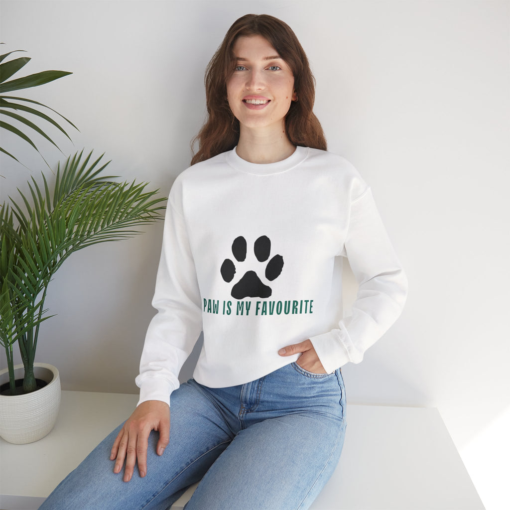 Paw Is My Favourite Sweatshirt – Cute Paw Print Crewneck for Dog & Cat Lovers