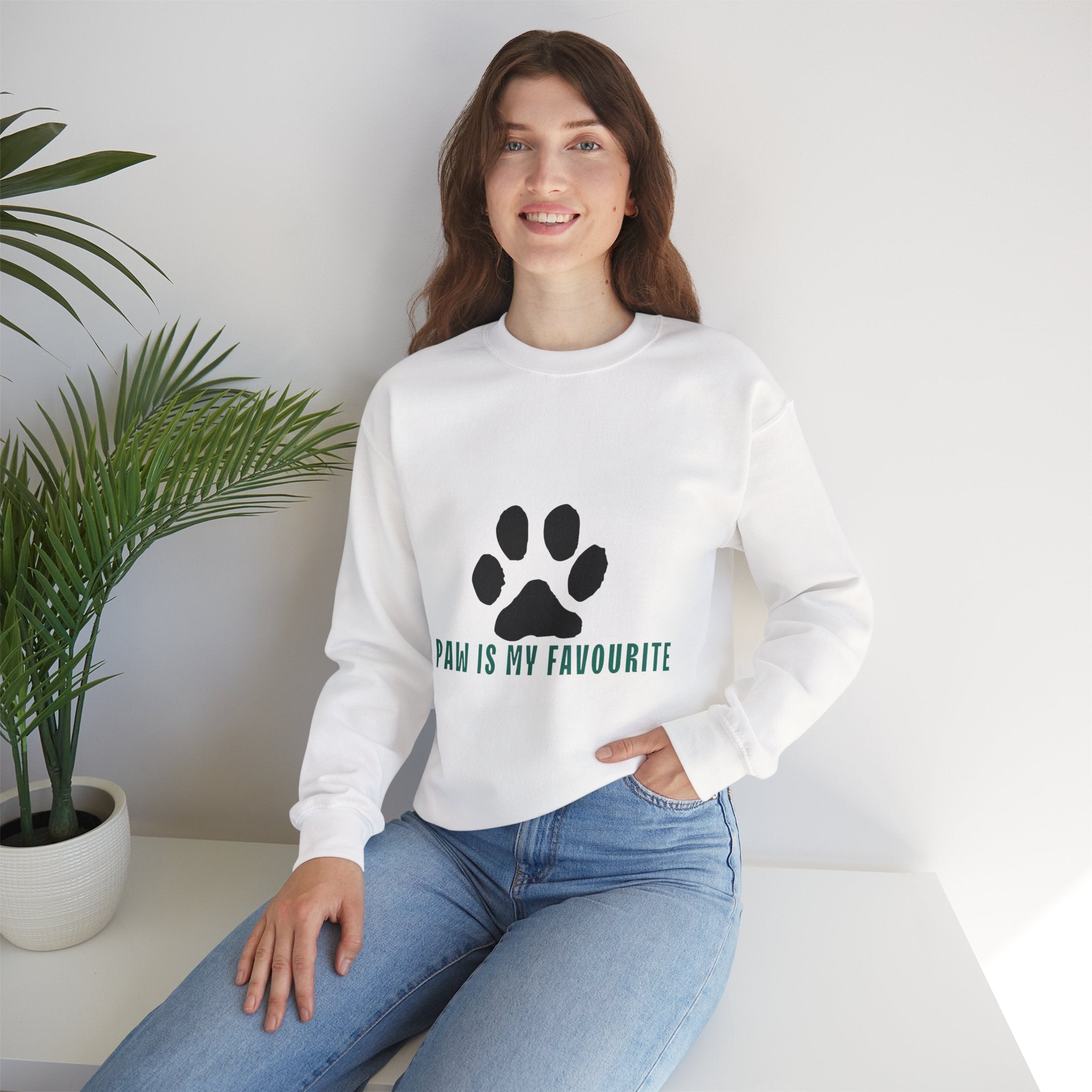Paw Is My Favourite Sweatshirt – Cute Paw Print Crewneck for Dog & Cat Lovers