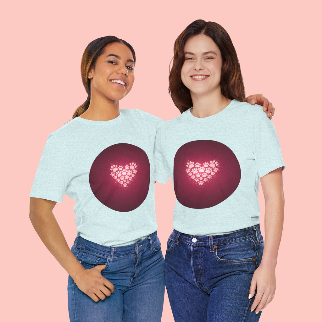 Paw Print Heart T‑Shirt — Cute Pet Lover Tee