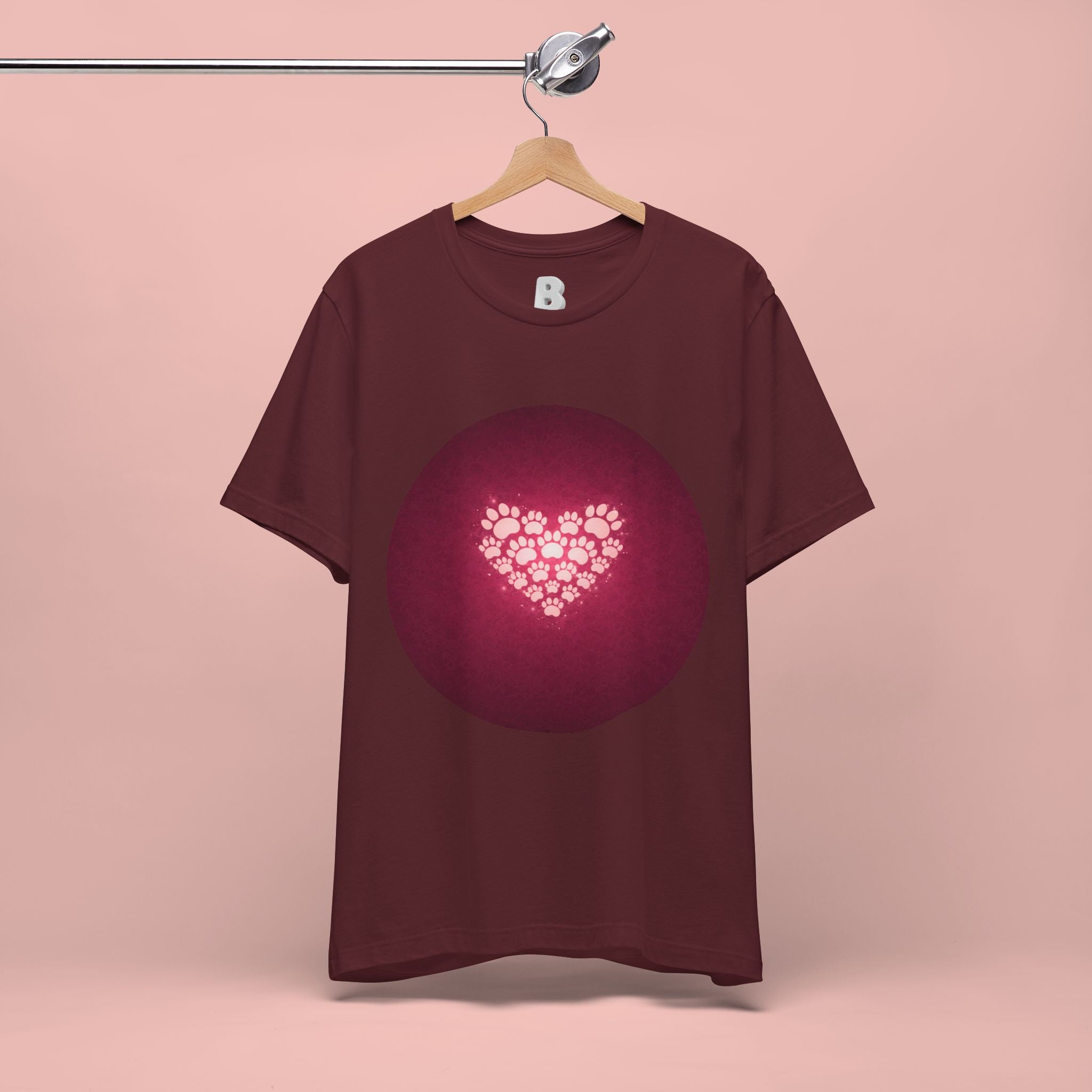 Paw Print Heart T‑Shirt — Cute Pet Lover Tee