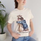 Cuddles Over Everything Tee — Boy Hugging Dog Animal Lover T-Shirt