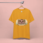 Dog Mom Forever T‑Shirt — Floral Paw Print Tee for Pet Lovers