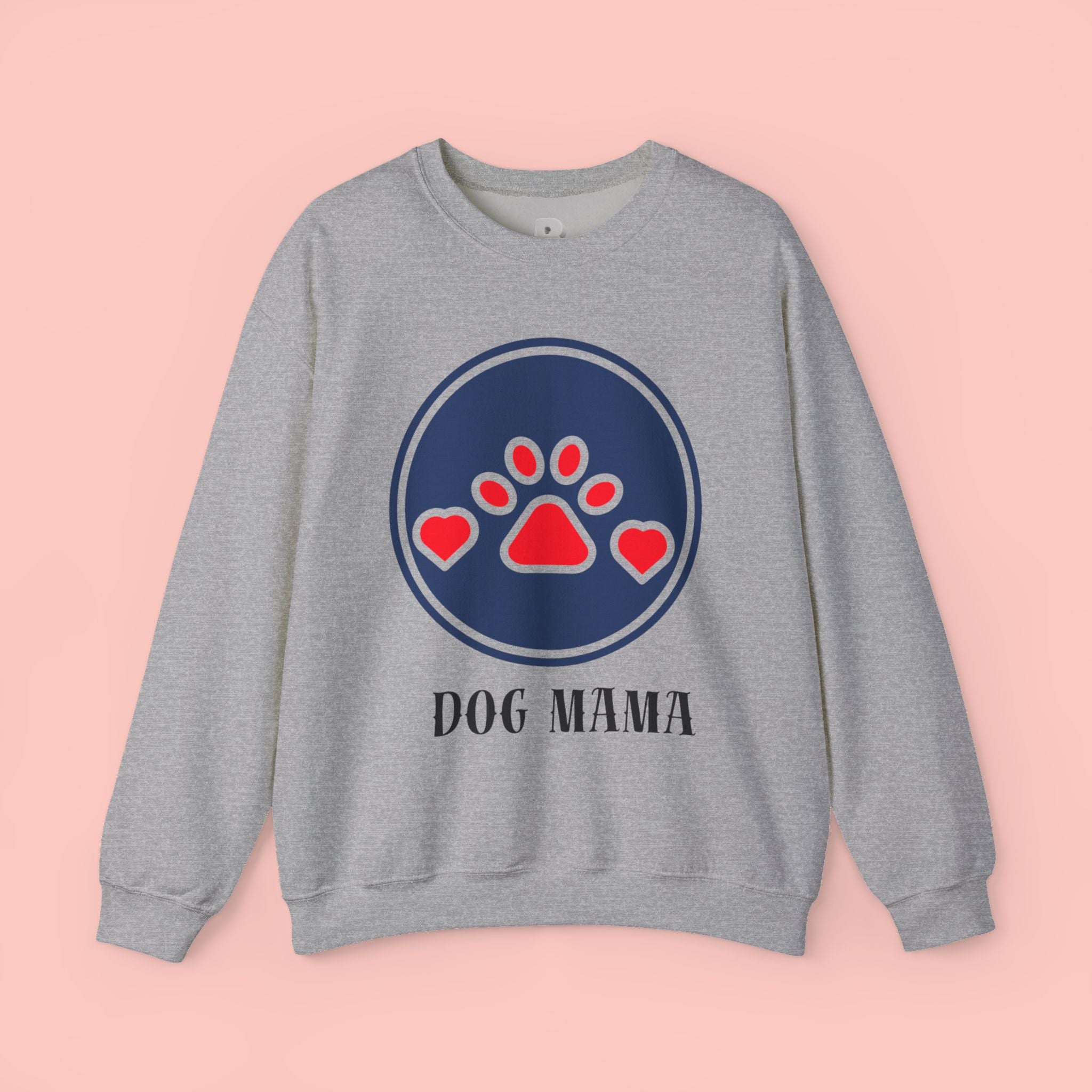 Dog Mama Crewneck Sweatshirt — Cute Paw Print Graphic for Dog Lovers