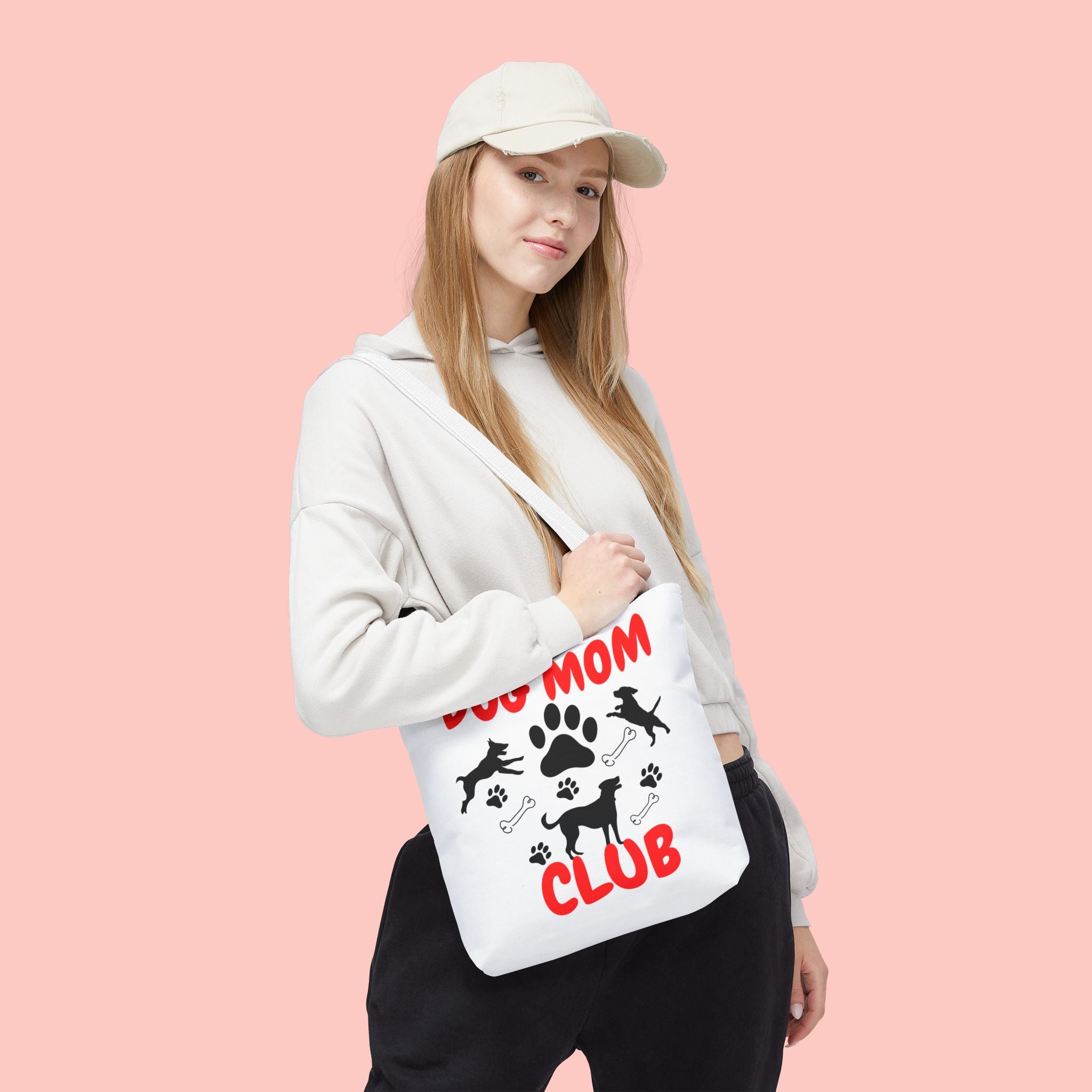 Dog Mom Club Tote Bag – Cute Paw Print Canvas Tote for Dog Lovers