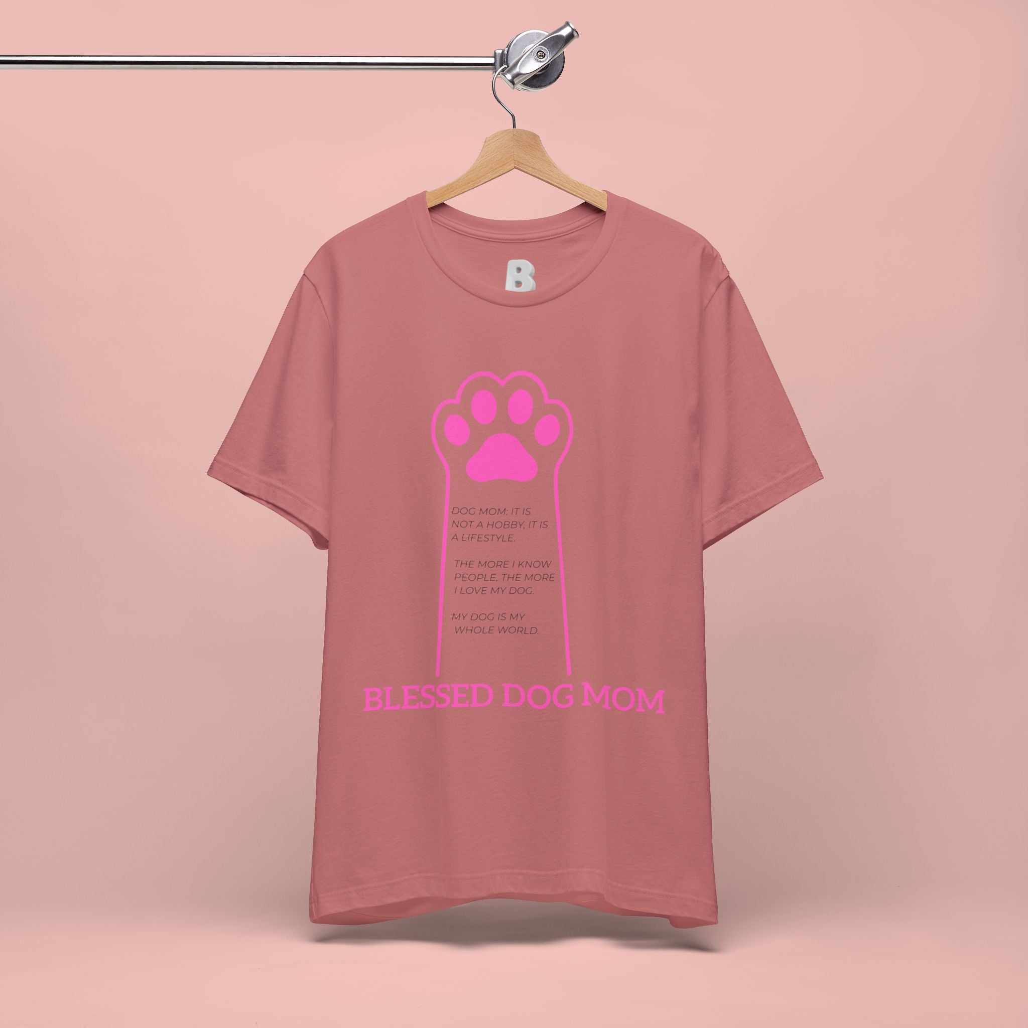 Blessed Dog Mom T-Shirt — Pink Paw Graphic Tee