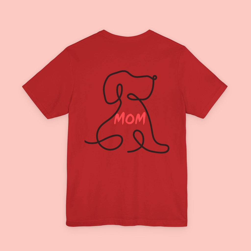 Mom Dog Line Art Tee — Mother's Day Pet Mom T‑Shirt