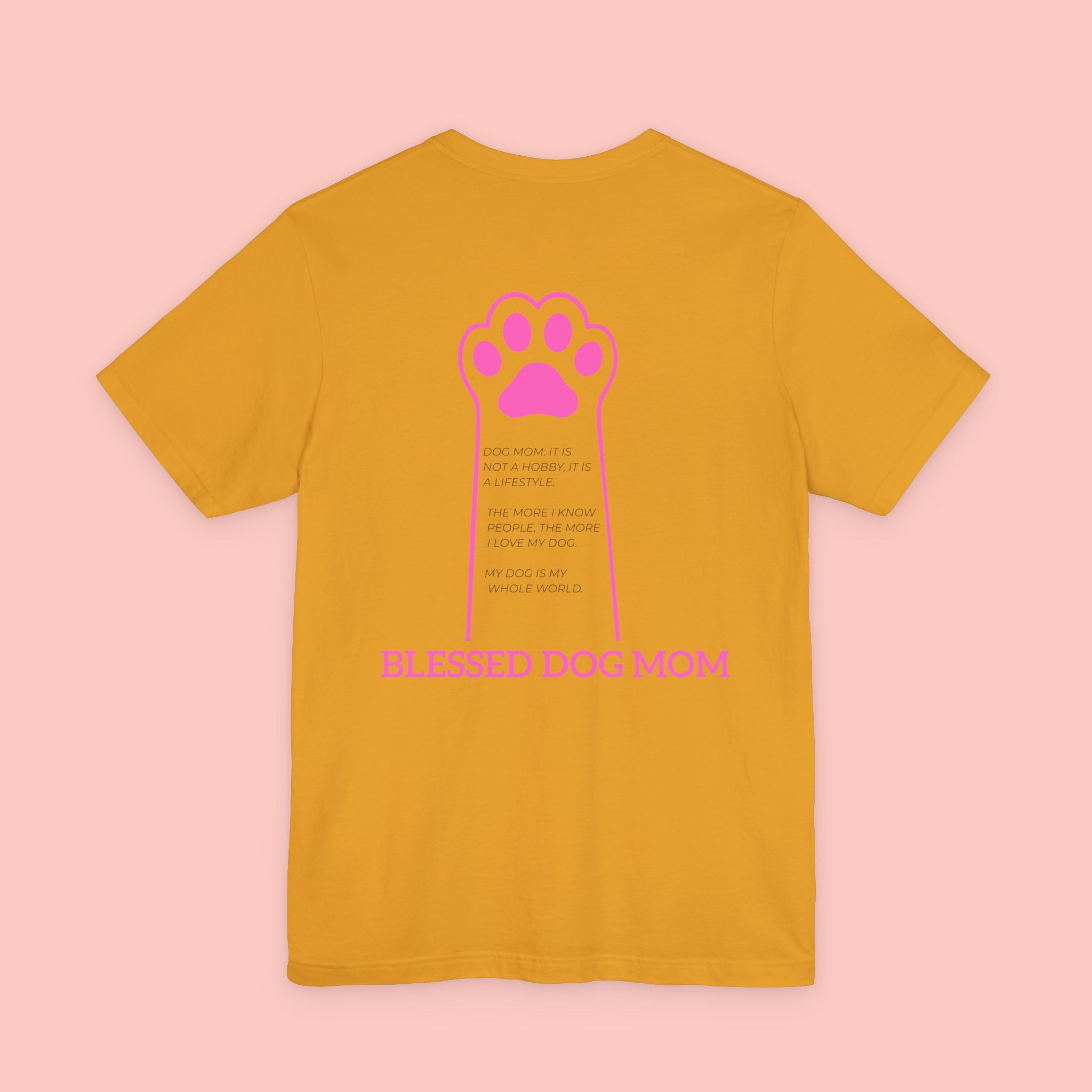 Blessed Dog Mom T-Shirt — Pink Paw Graphic Dog Lover Tee