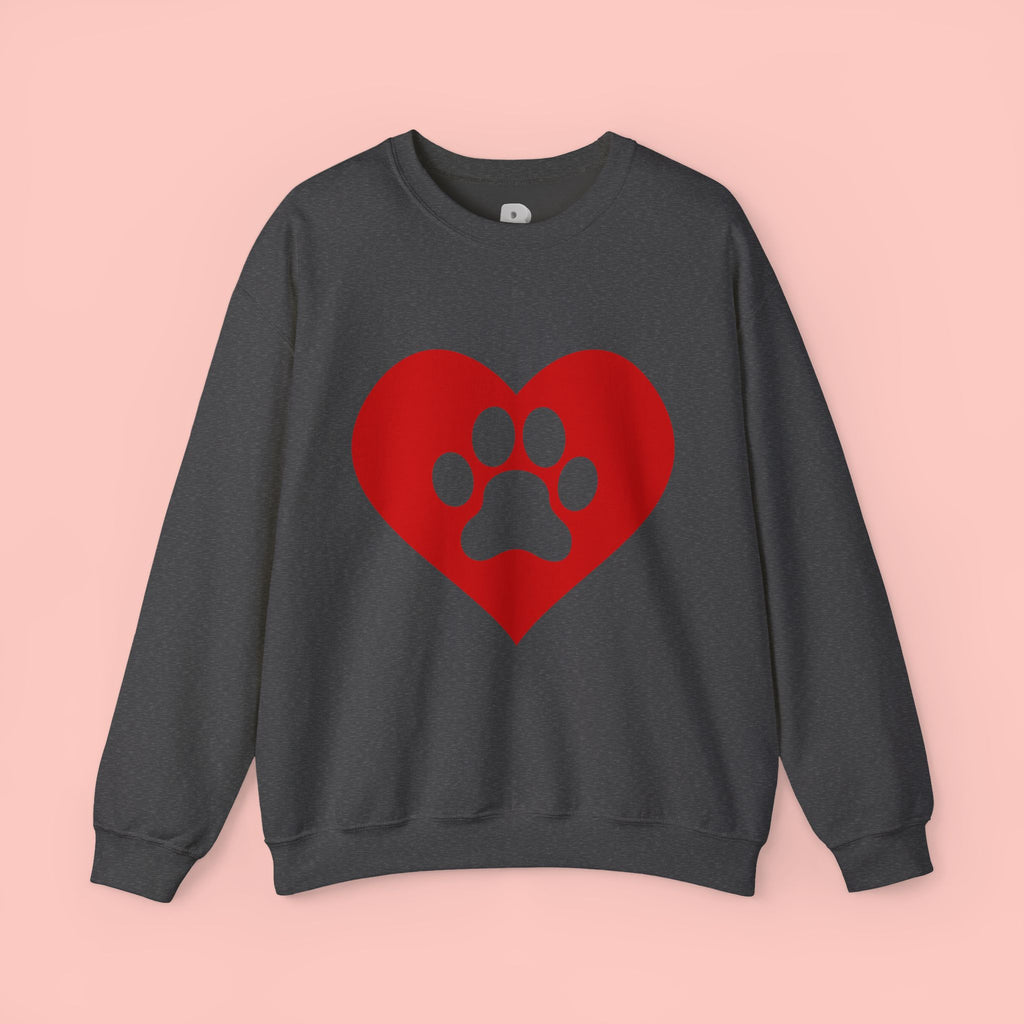 Heart Paw Crewneck Sweatshirt — Cute Pet Lover Pullover