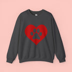 Heart Paw Crewneck Sweatshirt — Cute Pet Lover Pullover