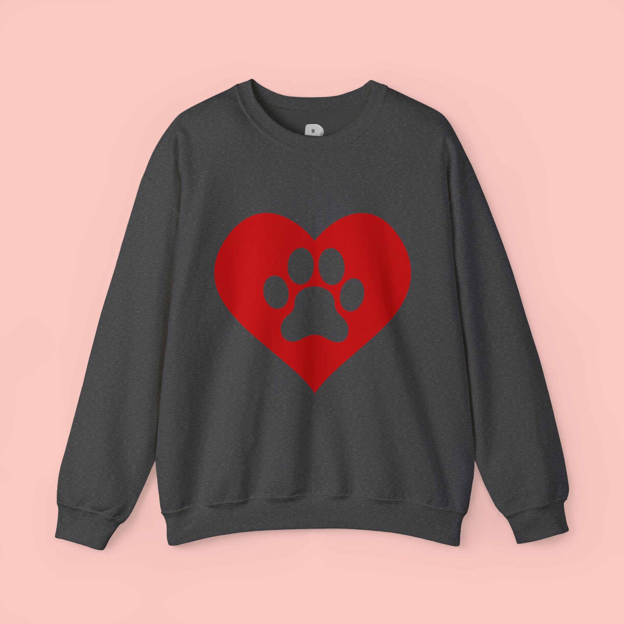 Heart Paw Crewneck Sweatshirt — Cute Pet Lover Pullover
