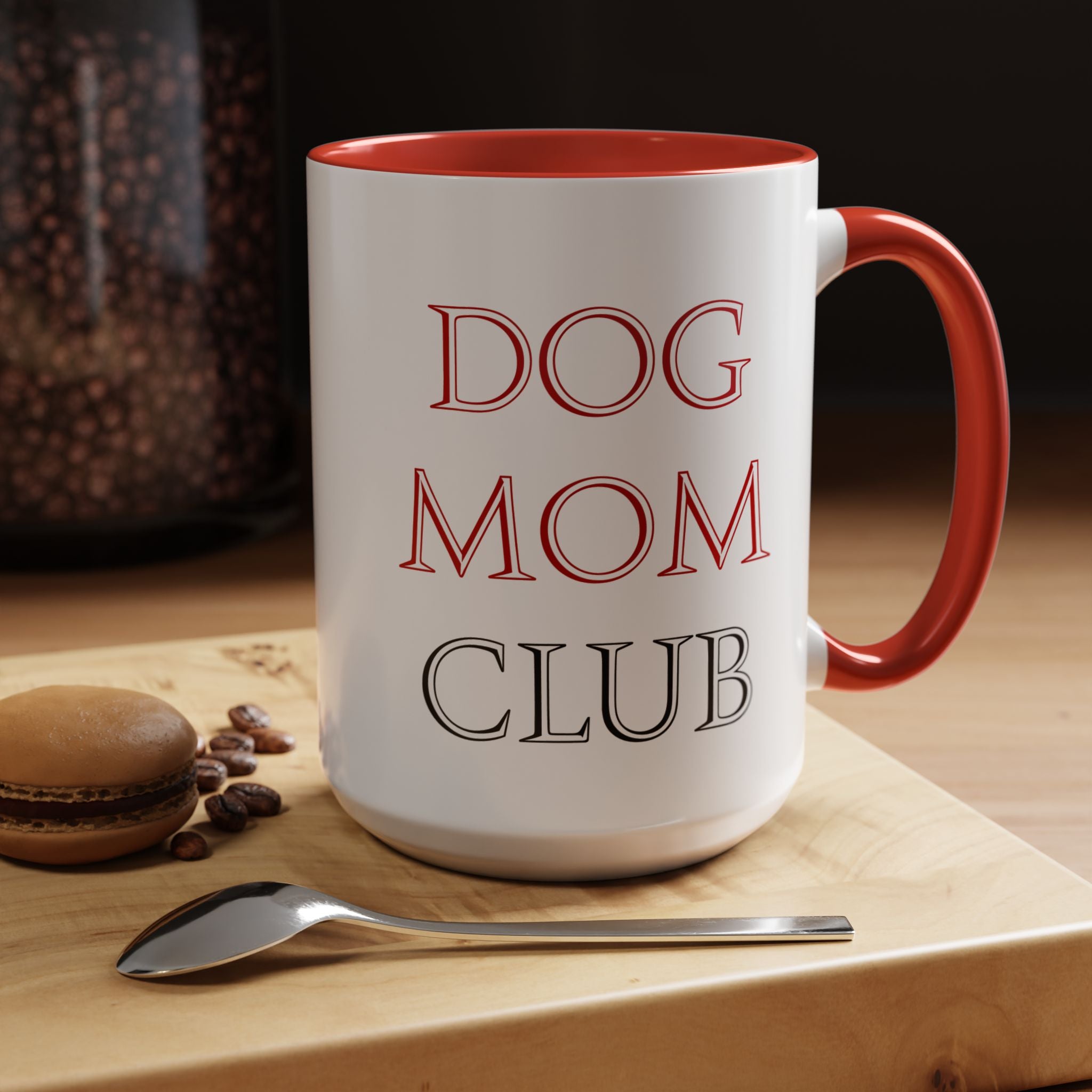 Dog Mom Club Accent Coffee Mug — Funny Pet Lover Gift (11/15 oz)
