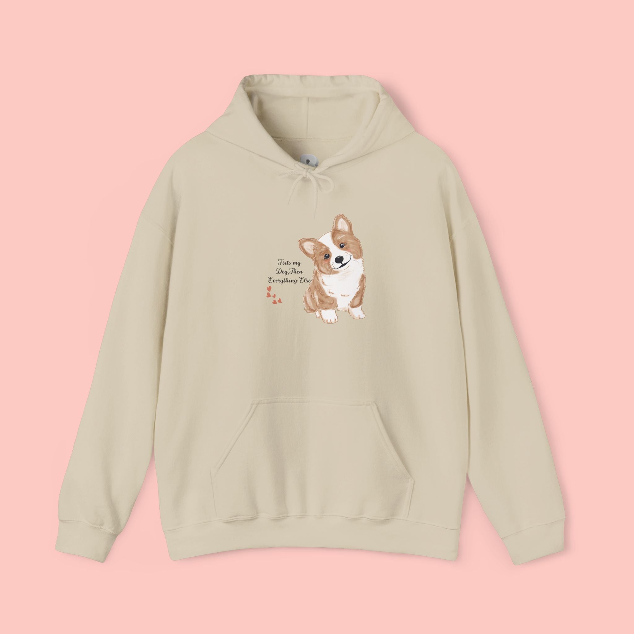 Corgi Love Hoodie — Cute Watercolor Pembroke Corgi Illustration with 'You're My Favorite' Text