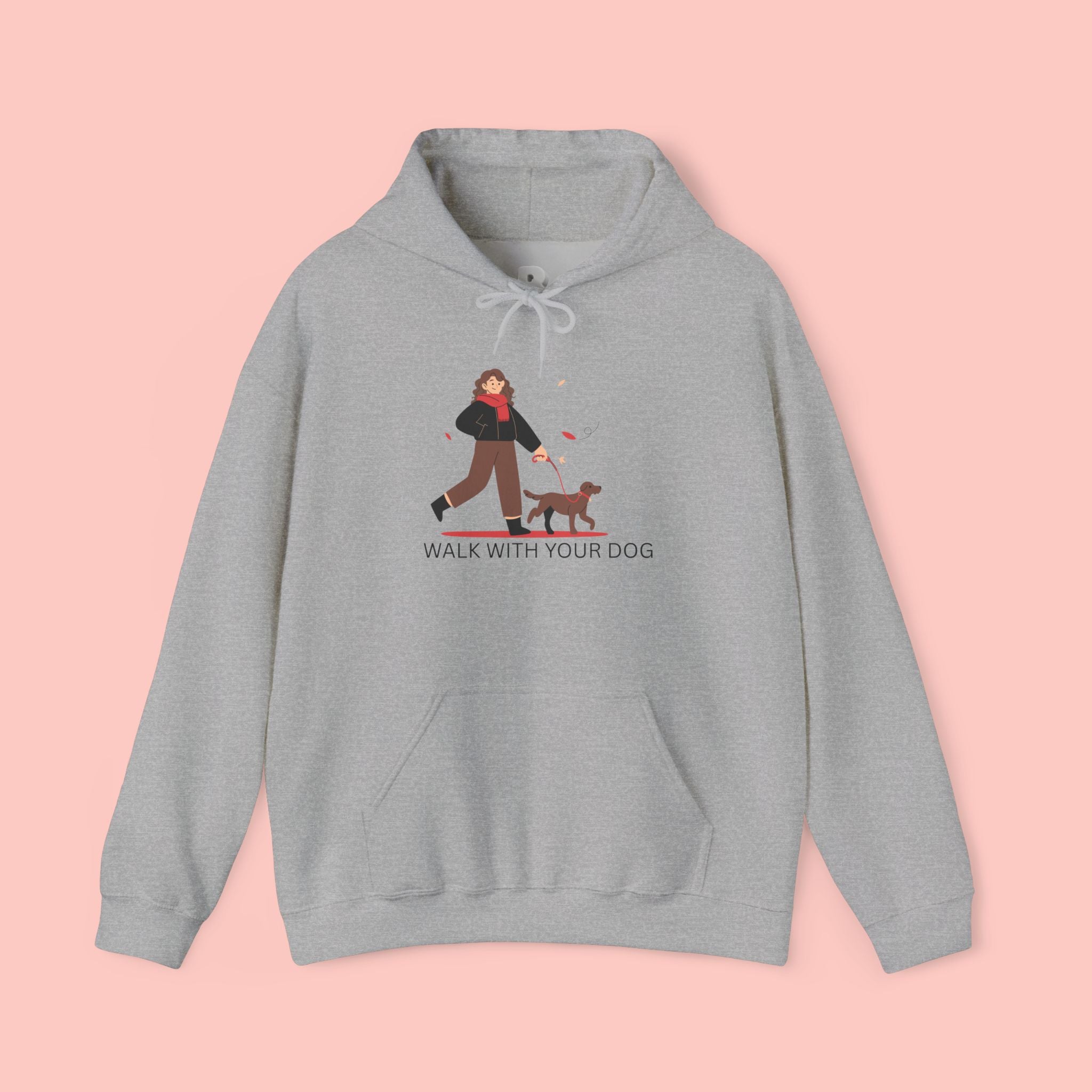 Dog Walk Hoodie — "Walk With Your Dog" Cozy Pet Lover Sweatshirt