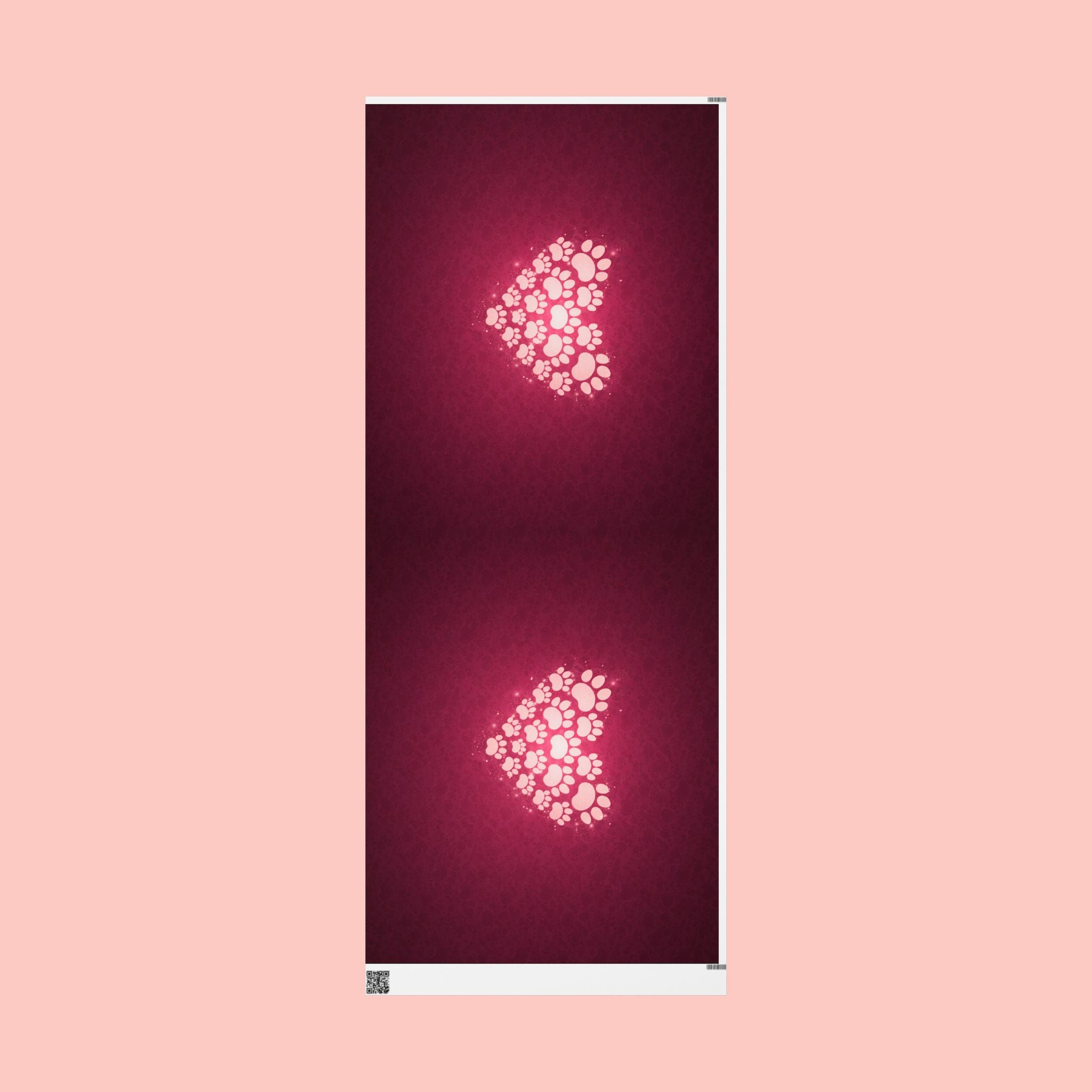 Valentine Heart Lights Wrapping Paper Roll - Romantic Burgundy Gift Wrap