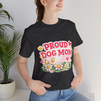 Proud Dog Mom Tee – Floral Retro Heart Design