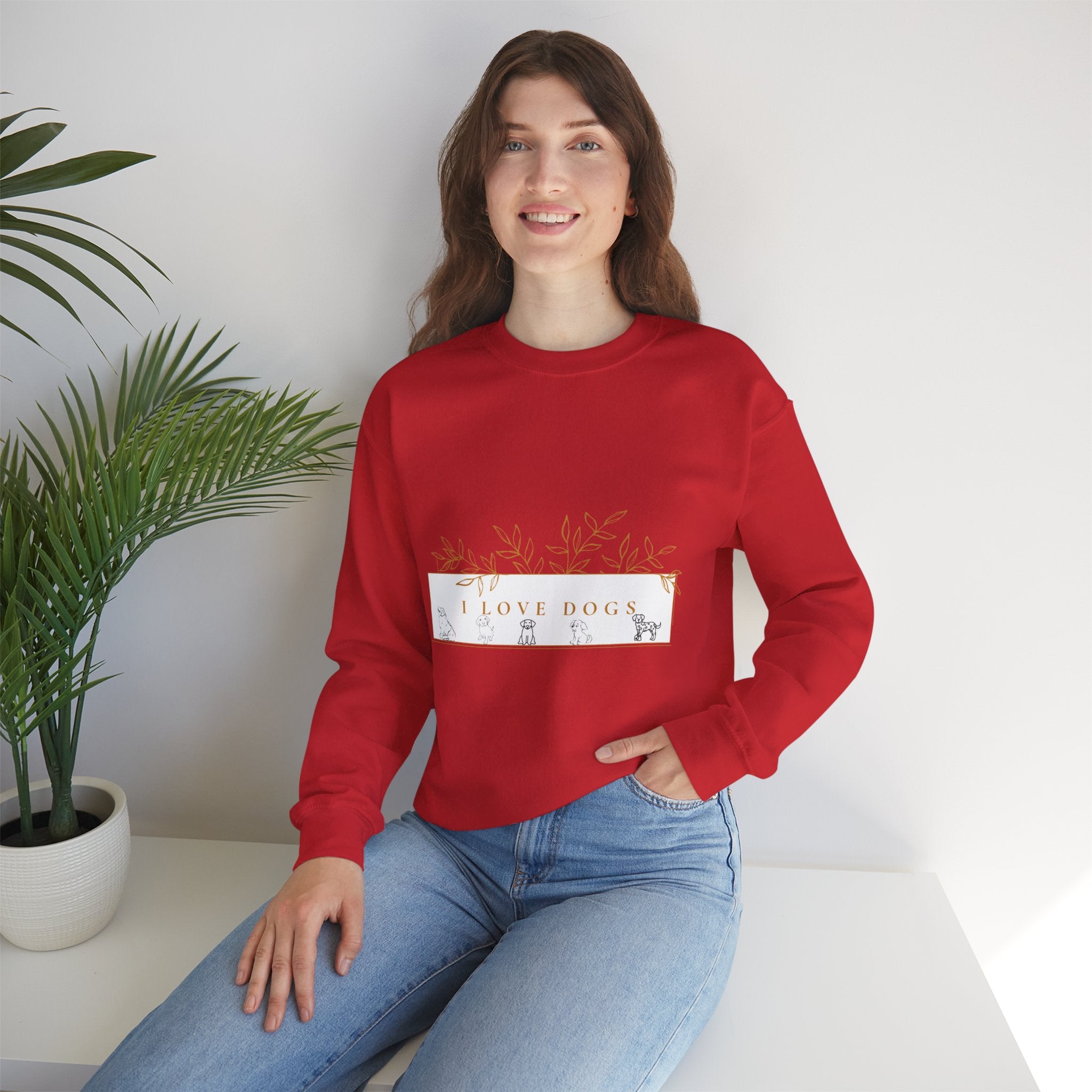 I Love Dogs Floral Crewneck Sweatshirt