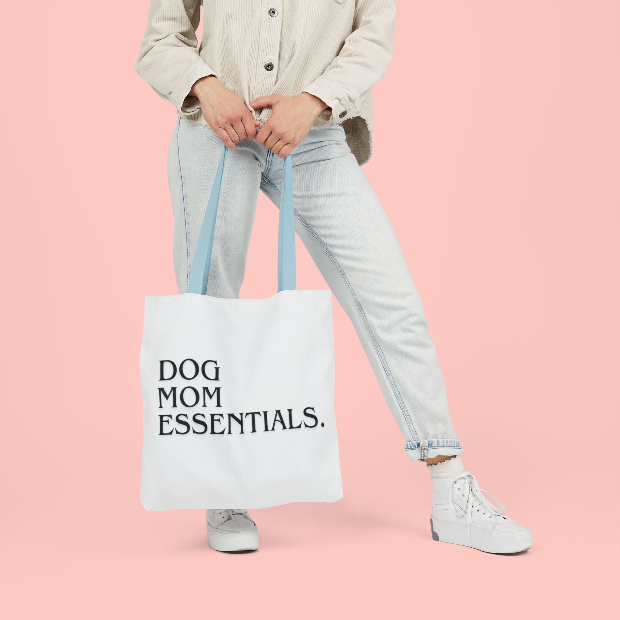 Dog Mom Essentials Canvas Tote — Funny Dog Mom Gift Tote Bag