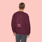 Dog Mom Crewneck Sweatshirt — Pink Minimalist Dog Outline