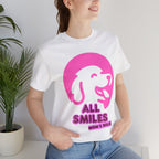 All Smiles Mom's Rules T-Shirt — Cute Pink Dog Graphic Tee for Moms & Pet Lovers